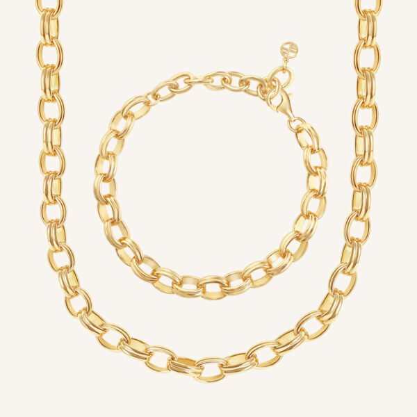 Fused Chain Necklace & Bracelet Set